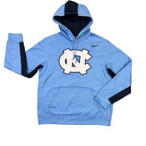 North Carolina Tar Heels Hoodie Mens M Blue Nike Therma Fit Sweatshirt 31449X
